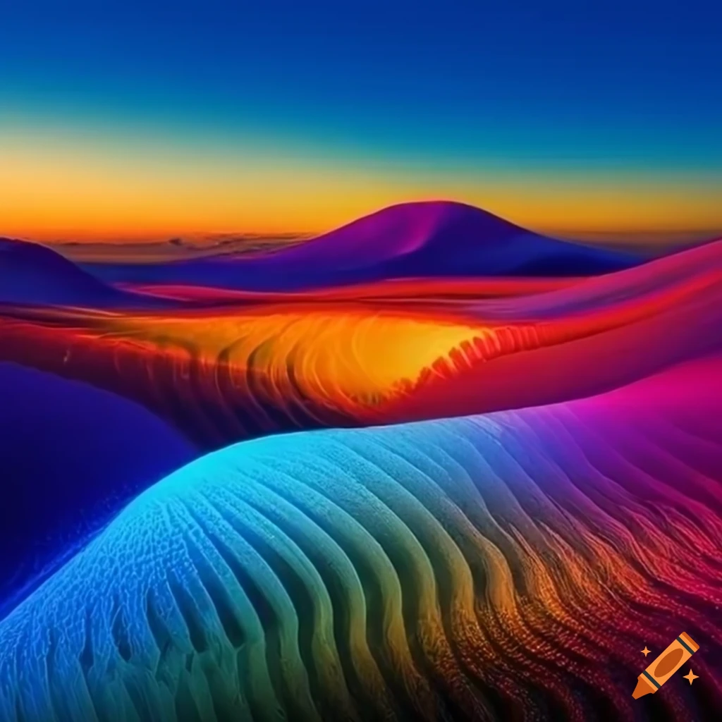 Spectacular Color Spectacular glowing bands of color accentuating landscape details on ...
