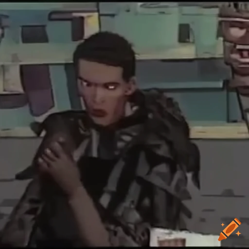 Footage of cyberpunk individuals from VHS recording