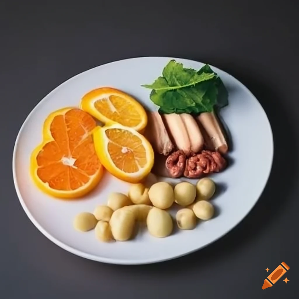 Plate with foods rich in vitamin A
