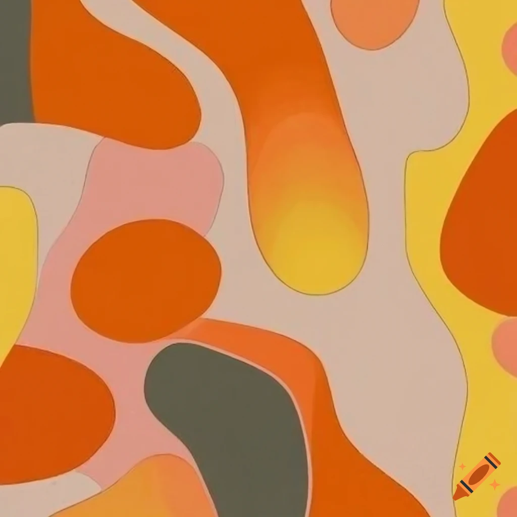 Mid century vintage design with abstract shapes for wallpaper