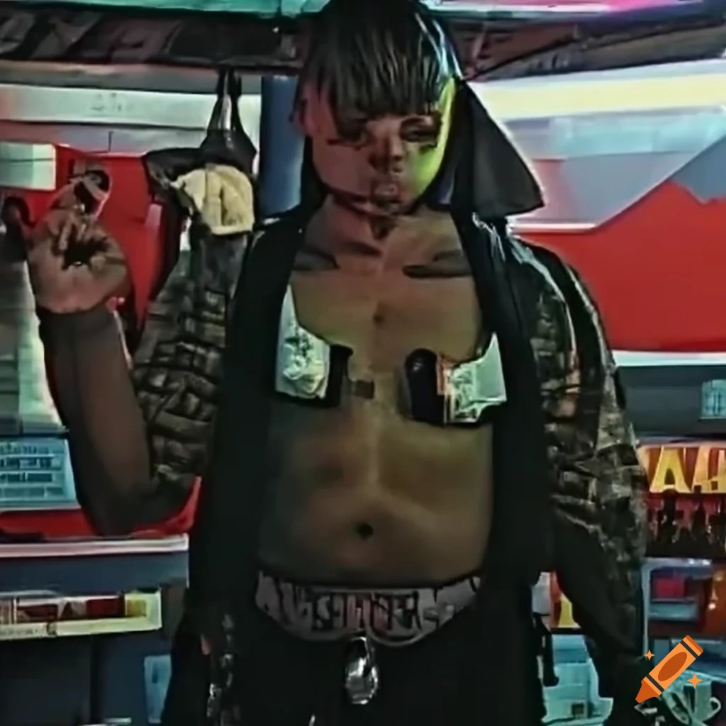 Footage of cyberpunk individuals from VHS recording