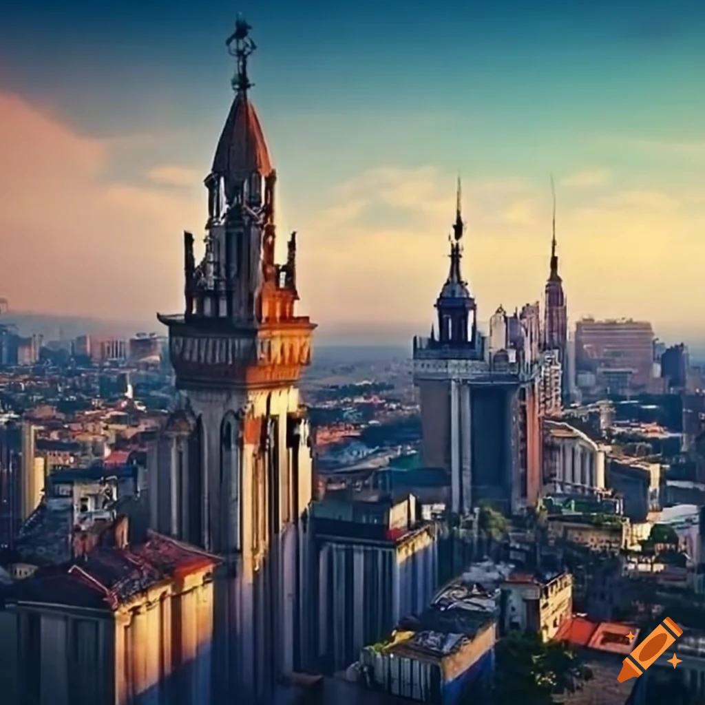 Capital city of Borhuentia with a modern Brazilian style in a mountainous zone