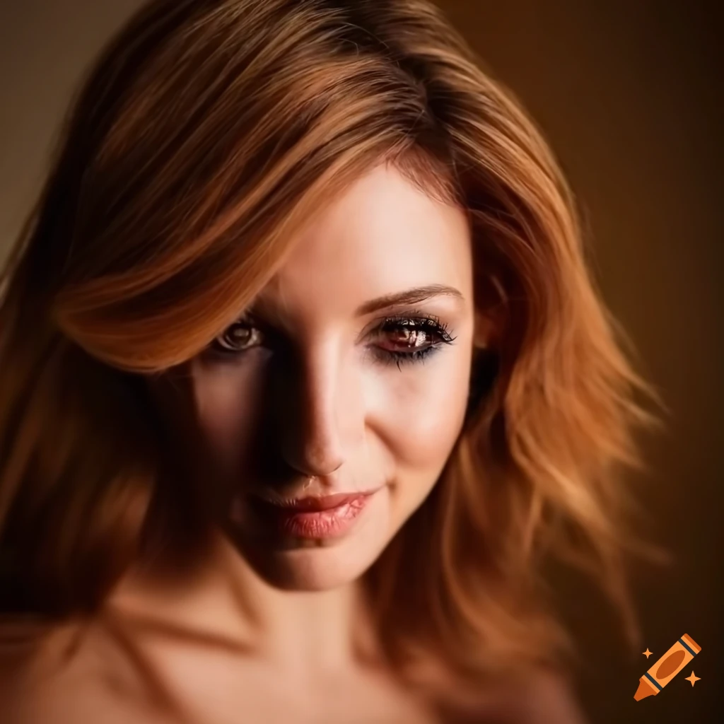 Closeup portrait of Darya Folsom with brown eyes in natural light