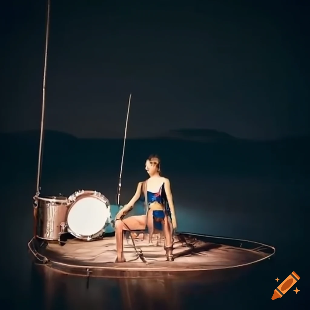 Drum set on a boat