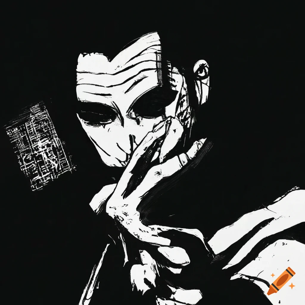 Hacker trapped in the Matrix in Ukiyo-e style artwork with manga influence