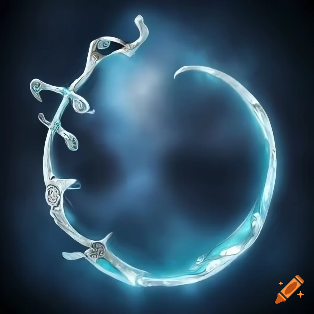 Fantasy bow with moon runes design
