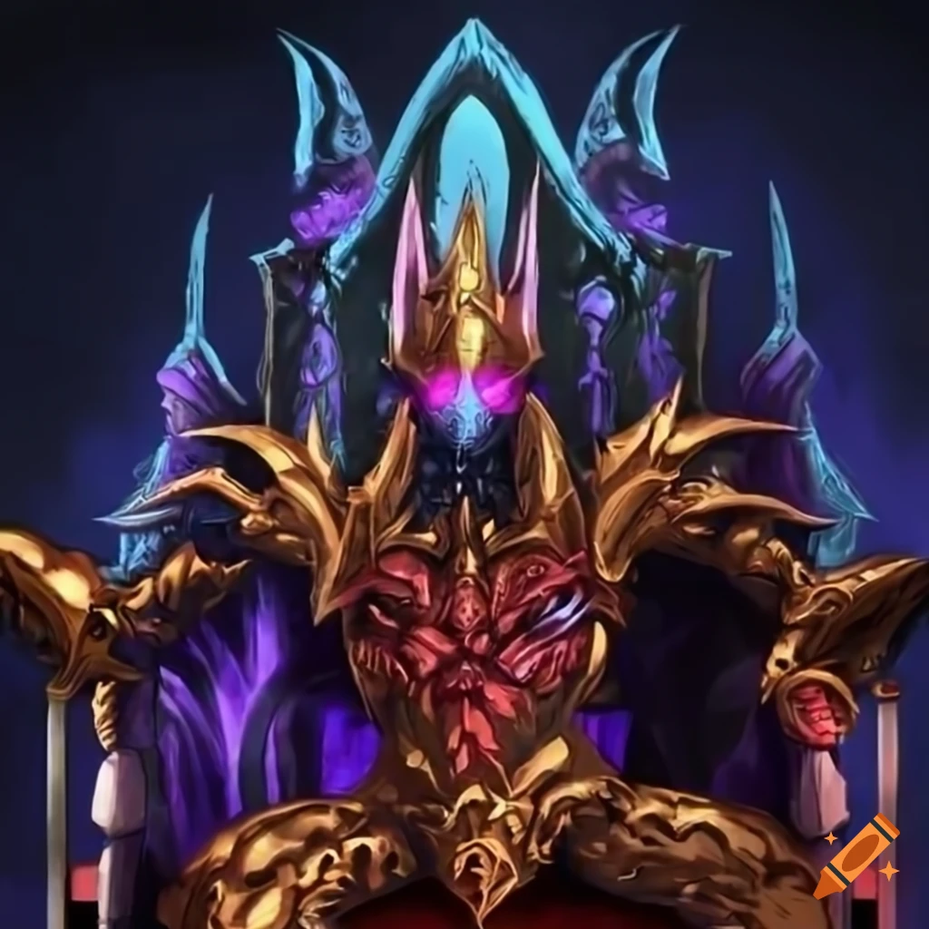 Character sitting on a throne