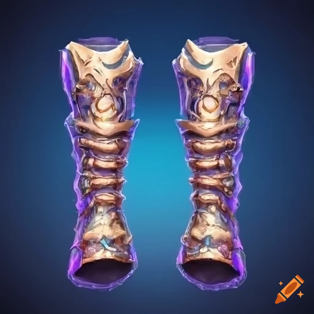 Adorned mithril plated knight boots with magic aura