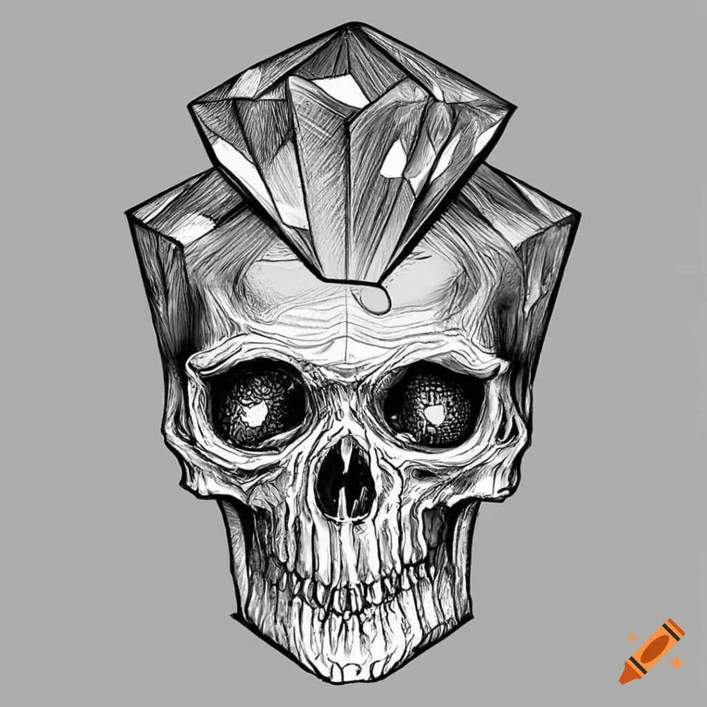 Detailed and mysterious crystal skull design