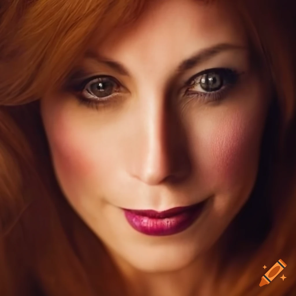 Closeup of Darya Folsom's face with brown iris and natural lighting