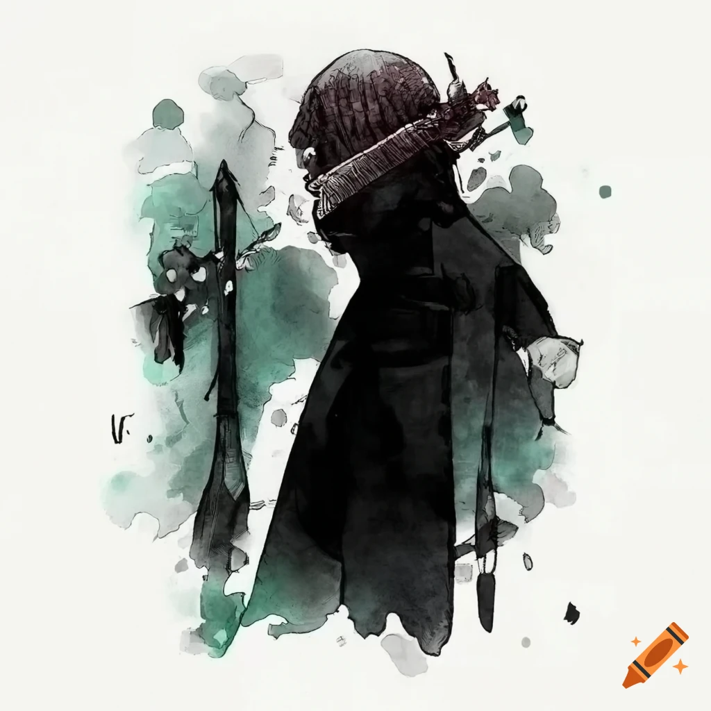 Hacker trapped in the Matrix in Ukiyo-e style with a manga influence