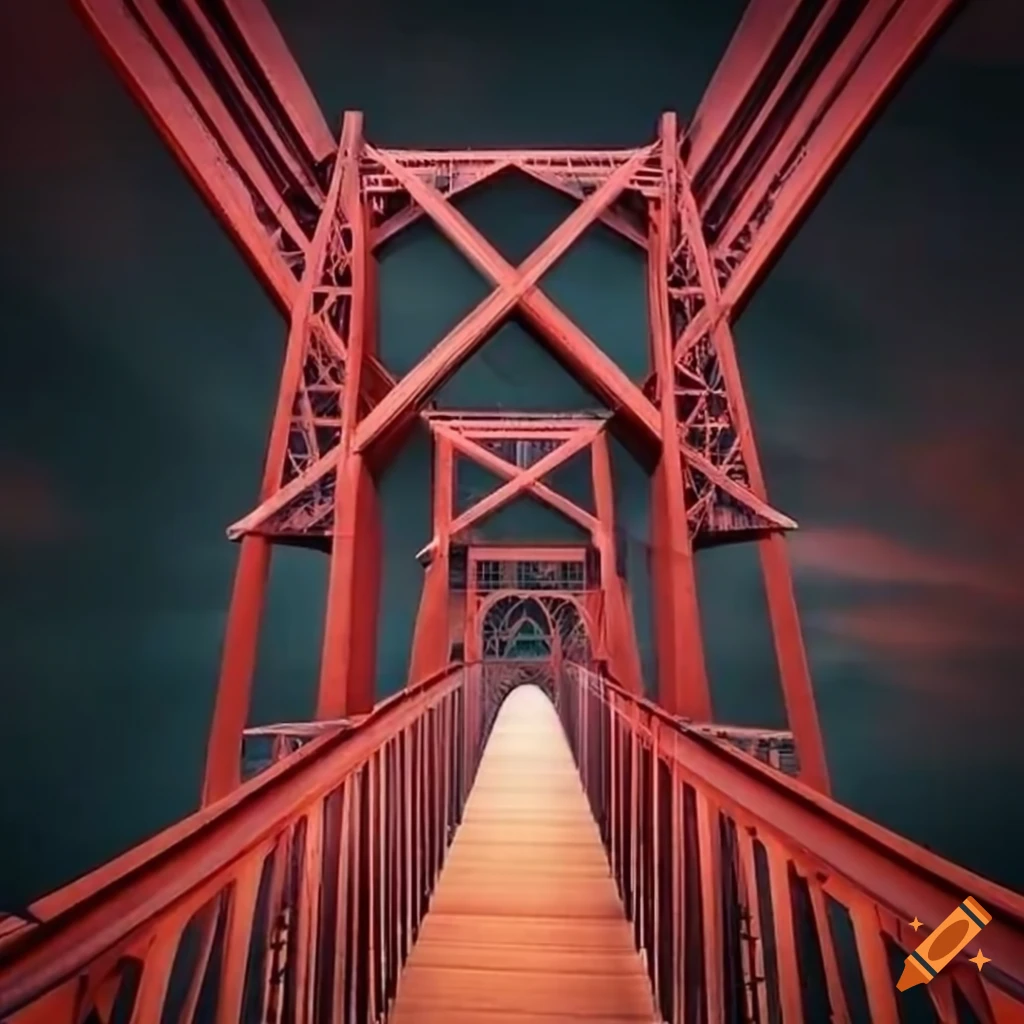 Garabit Viaduct suspended over the suspension bridge in France