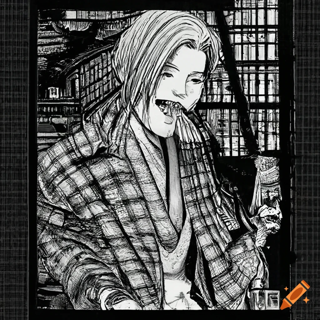Hacker trapped in the Matrix in Ukiyo-e style artwork