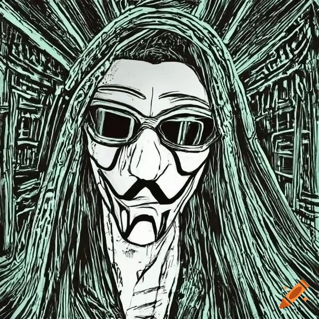 Hacker trapped in the Matrix in Ukiyo-e style artwork