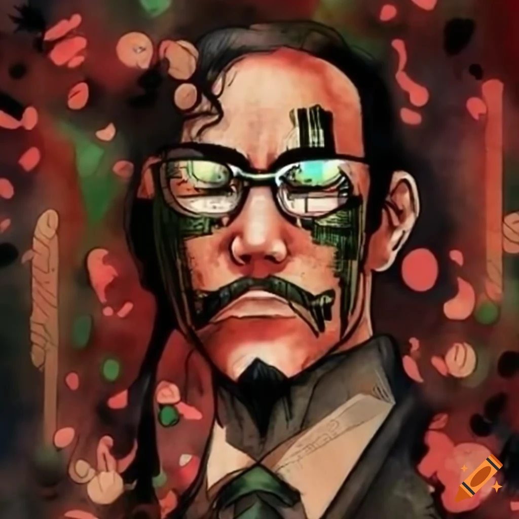Hacker trapped in the Matrix in Ukiyo-e style artwork with manga influence