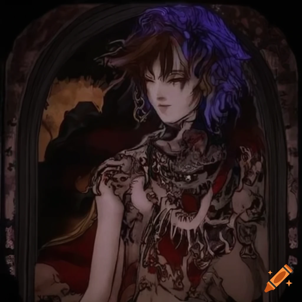 Powerful warrior cloaked in darkness inspired by yoshitaka amano's ...
