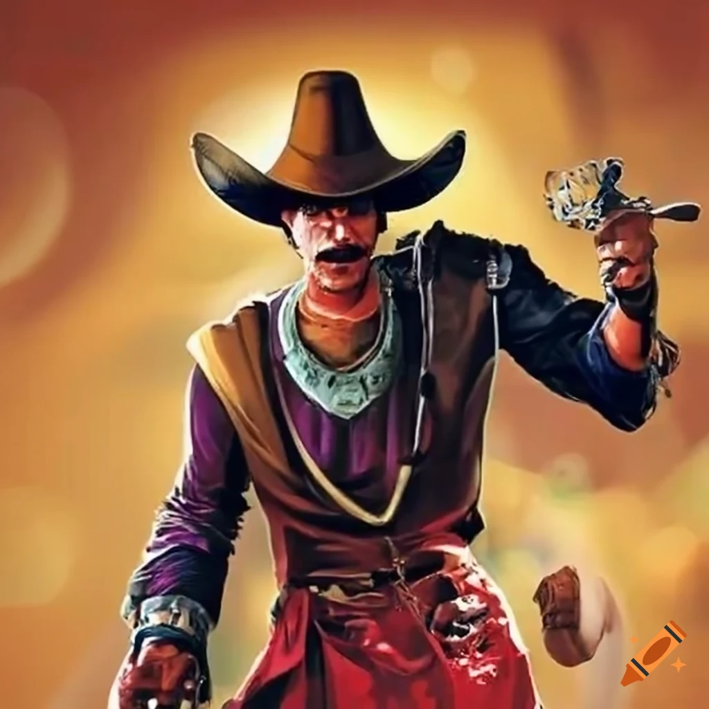 Cowboy going to work at a supermarket