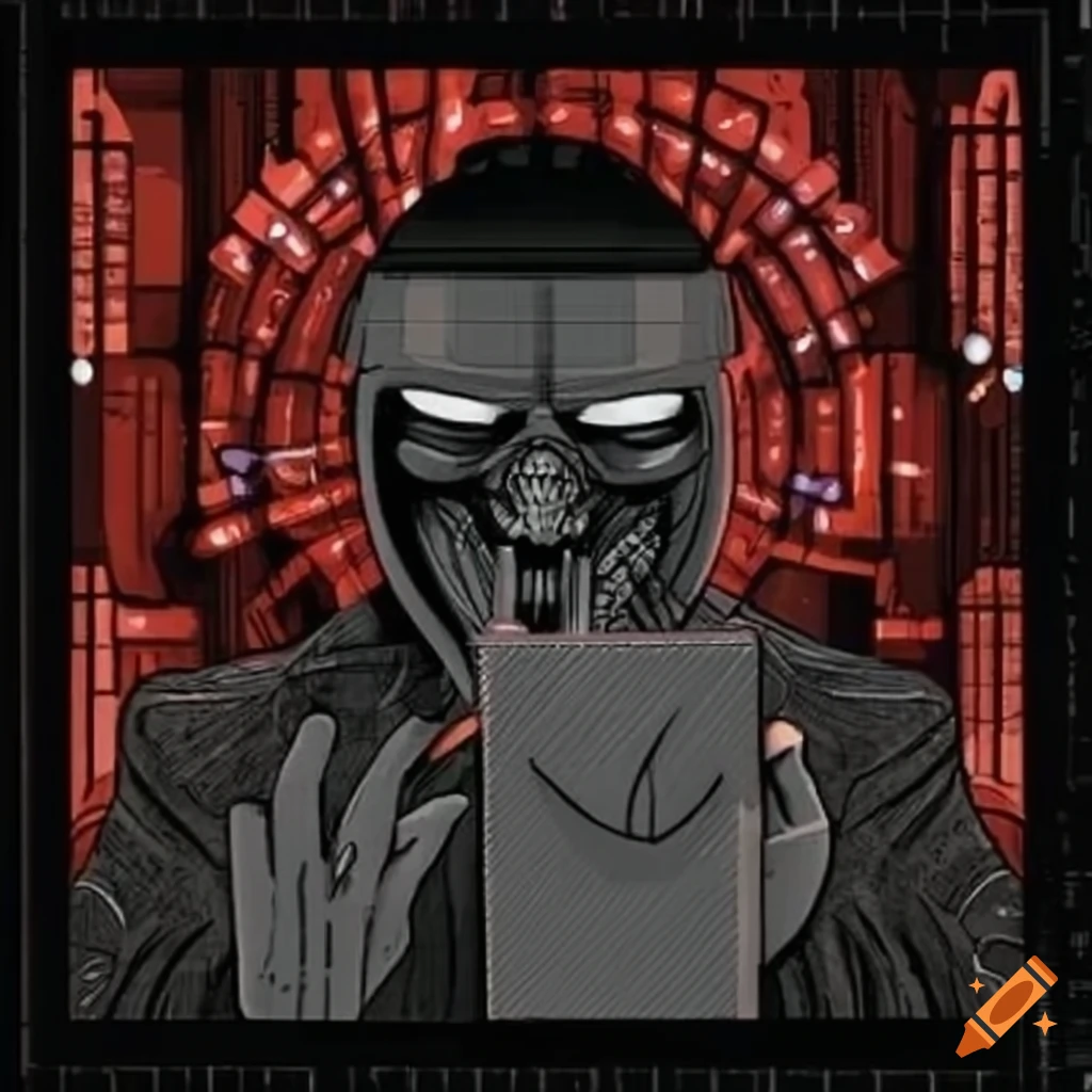 Hacker trapped in the Matrix in Ukiyo-e style artwork
