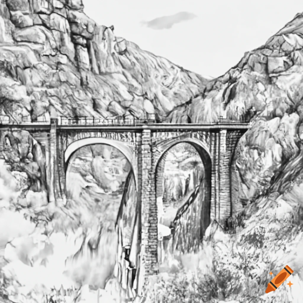 Historic Garabit Viaduct bridge crossing lush green valleys in France
