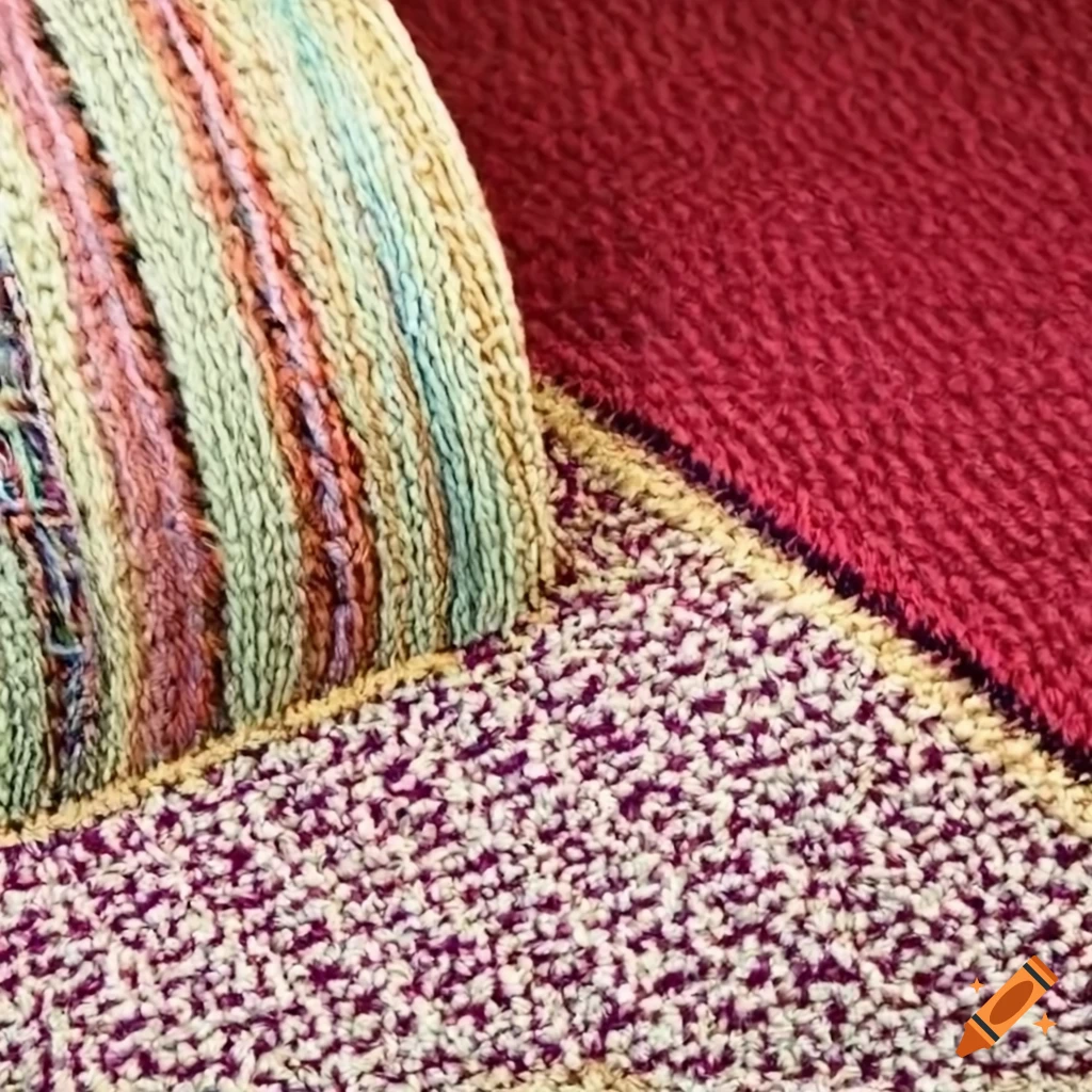 Weaving a carpet with a sewing machine