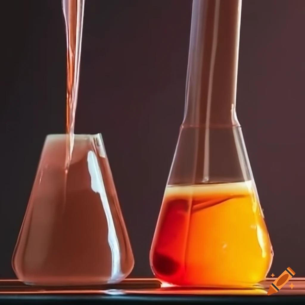 Chemistry experiment with acid and chocolate samples