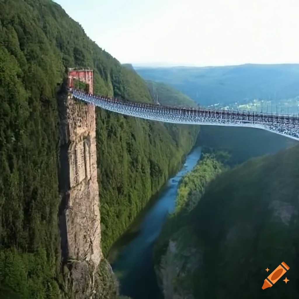 Garabit Viaduct suspended over a bridge in France