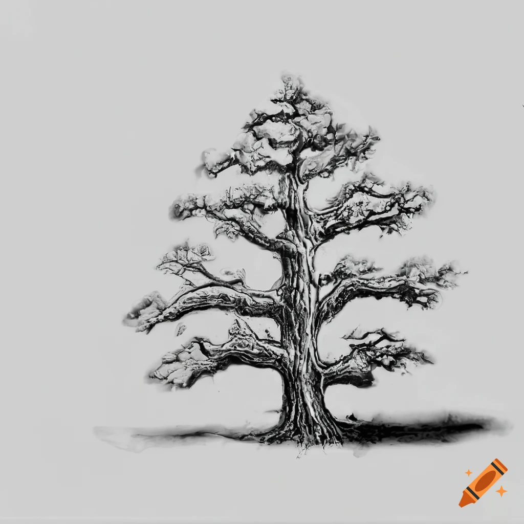 Oak tree-shaped wax candles casting shadows in a white space
