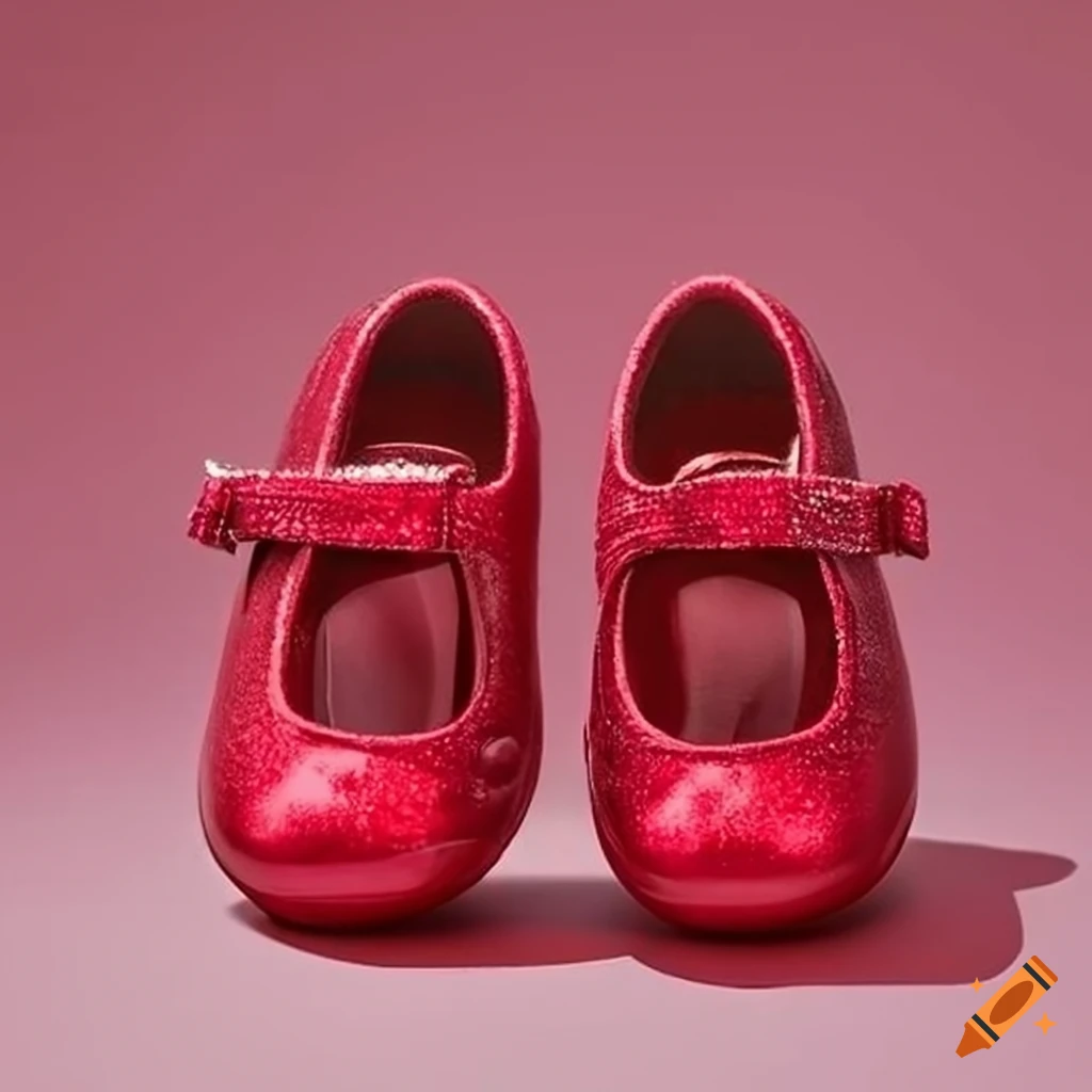 Red ruby children's shoes that sparkle