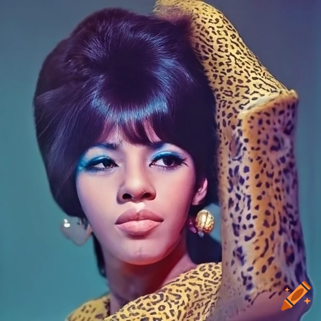 Estelle Bennett in a leopard coat during a vibrant pop color photoshoot