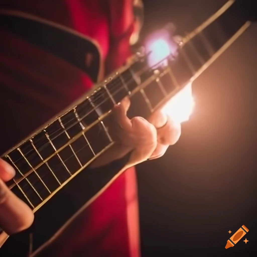 Jazz guitarist playing a complex chord