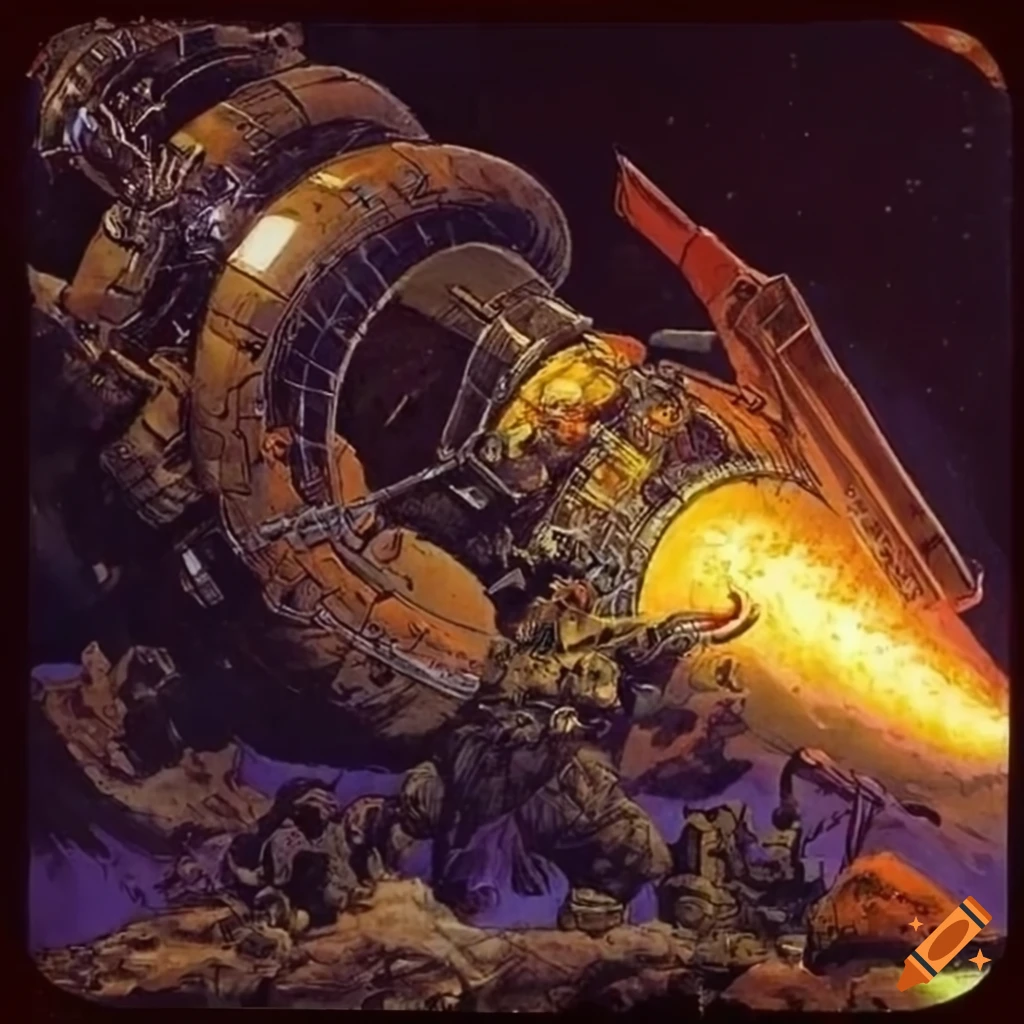 Massive cosmic machines in a futuristic industrial setting