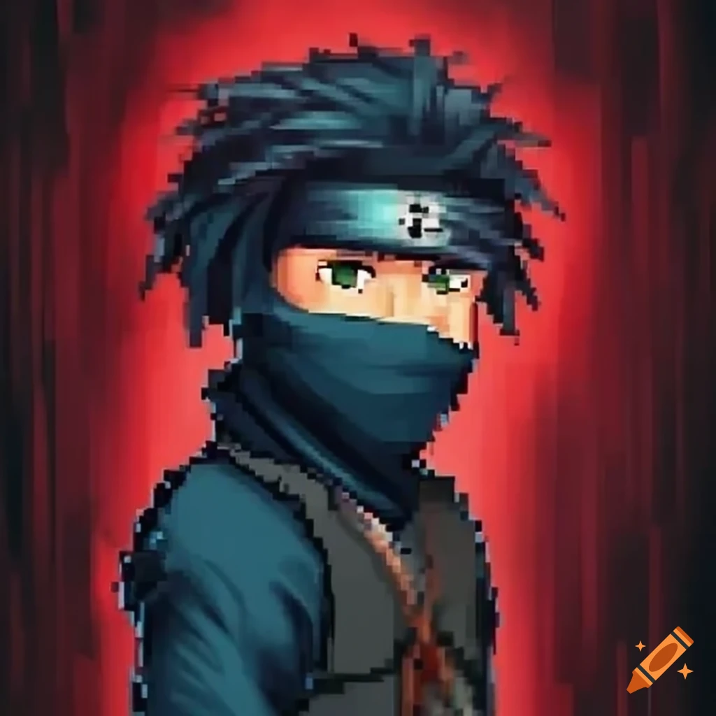 Ninja pixel art for Roblox game 'Artiste Afamé'