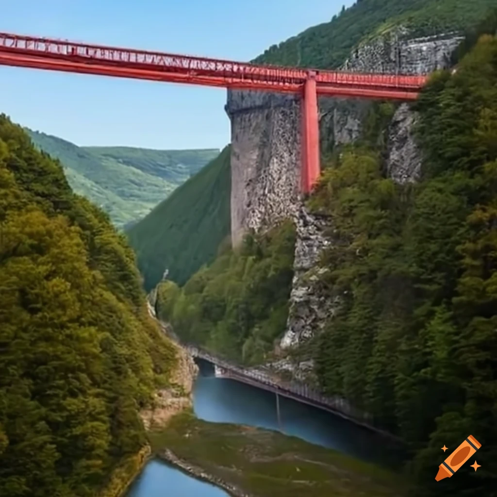 Garabit Viaduct suspended over a bridge in France