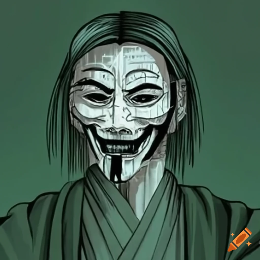 Hacker trapped in the Matrix in Ukiyo-e style artwork