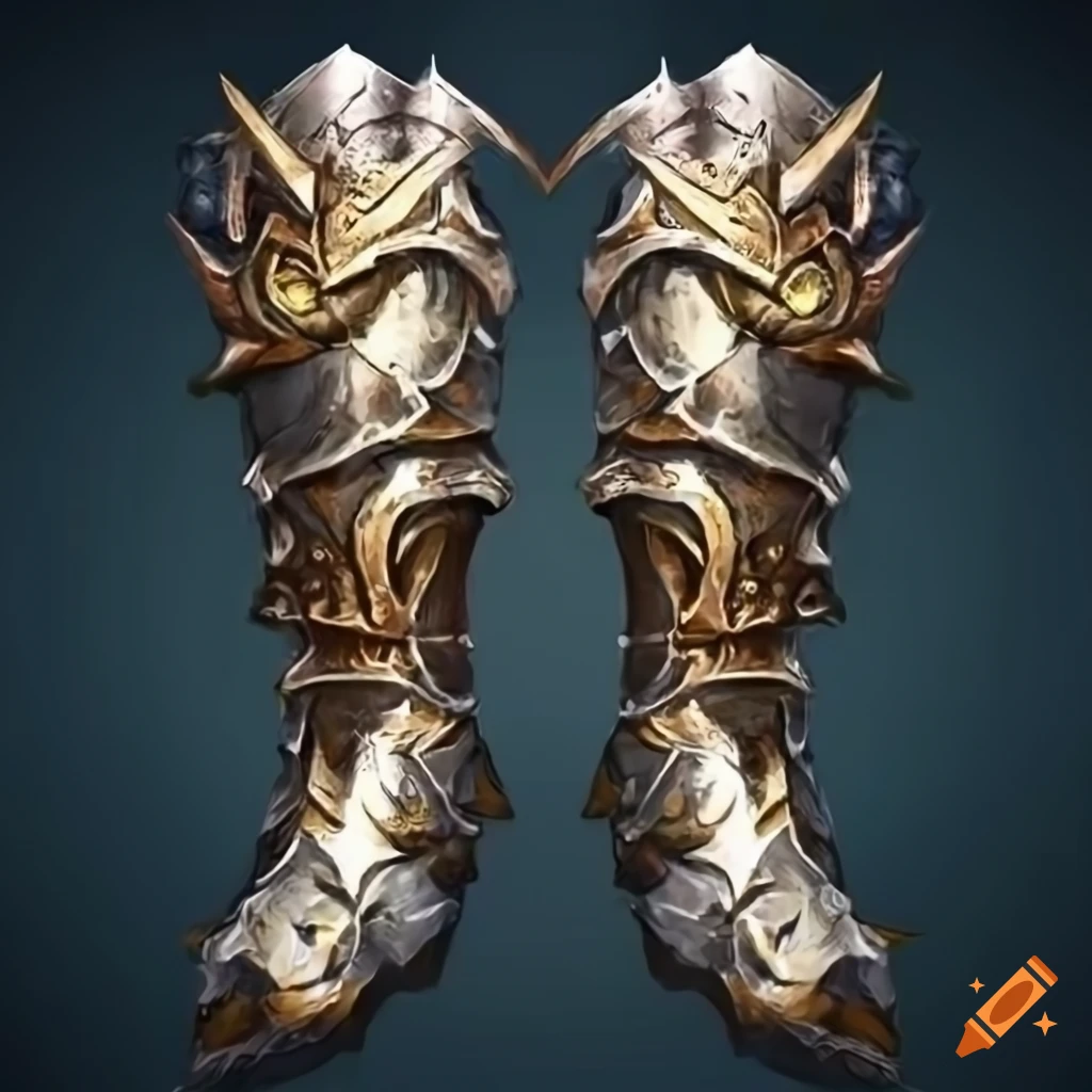 Adorned mithril plated knight boots with magic aura for RPG game