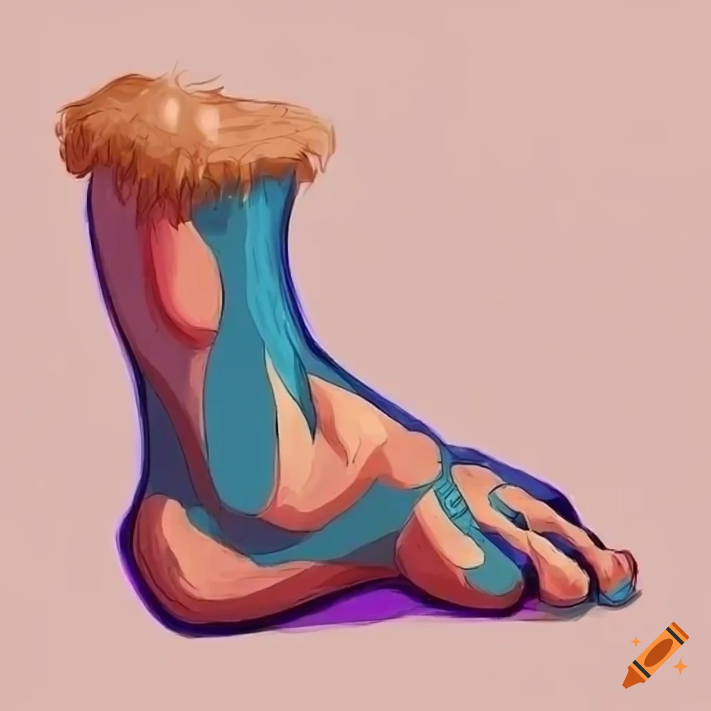 Cartoon style big leg and foot