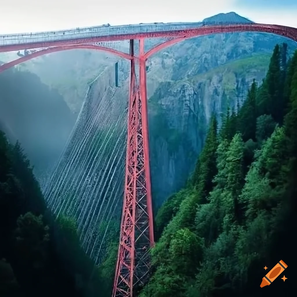 Garabit Viaduct spanning across valleys in France