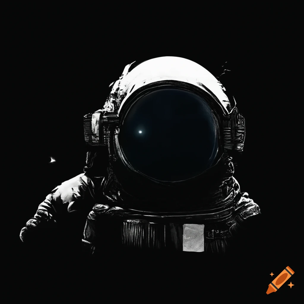 Hyperrealistic astronaut in black logo with the Alminiley