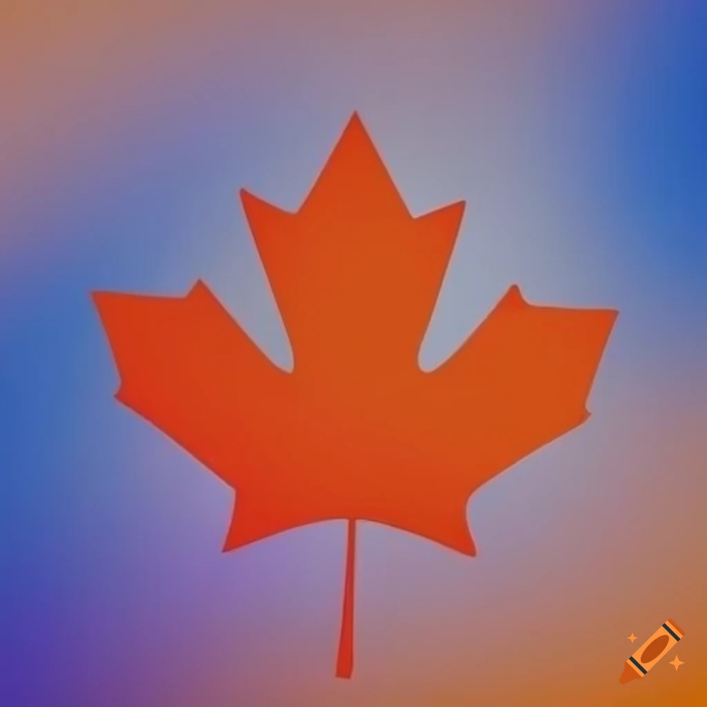 Canada flag with orange and blue gradient