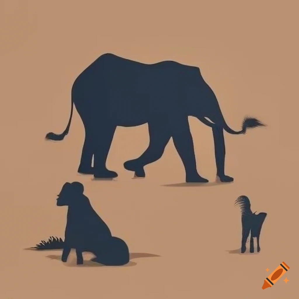 Dramatic African wildlife shadow illustrations