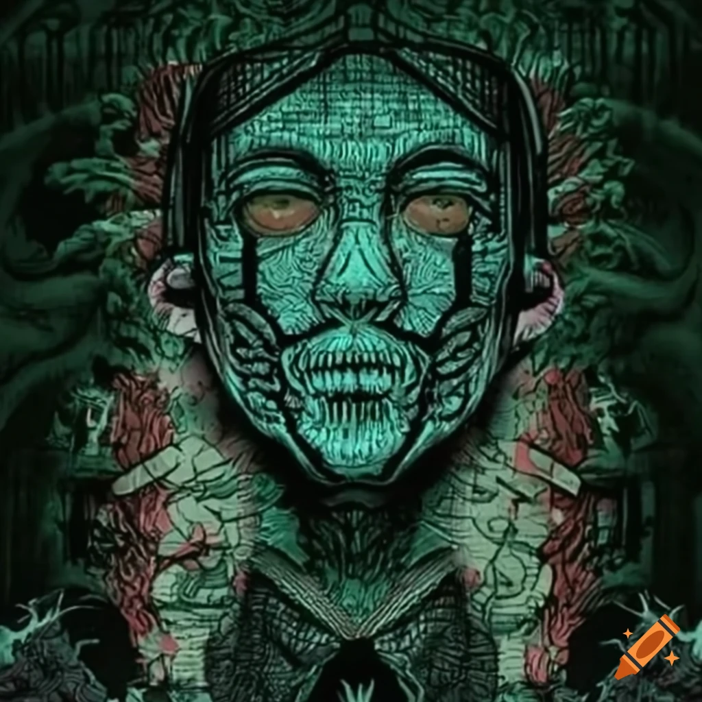 Hacker trapped in the Matrix in Ukiyo-e style art