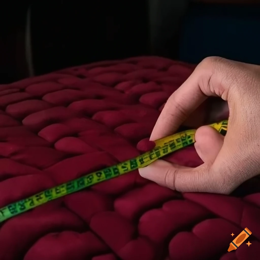 Measuring a mattress with a tape measure on Craiyon
