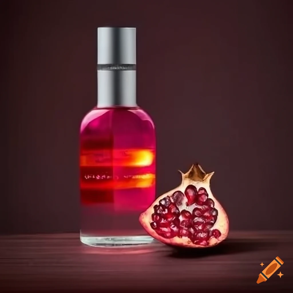 Premium health supplements with vibrant pomegranate slices