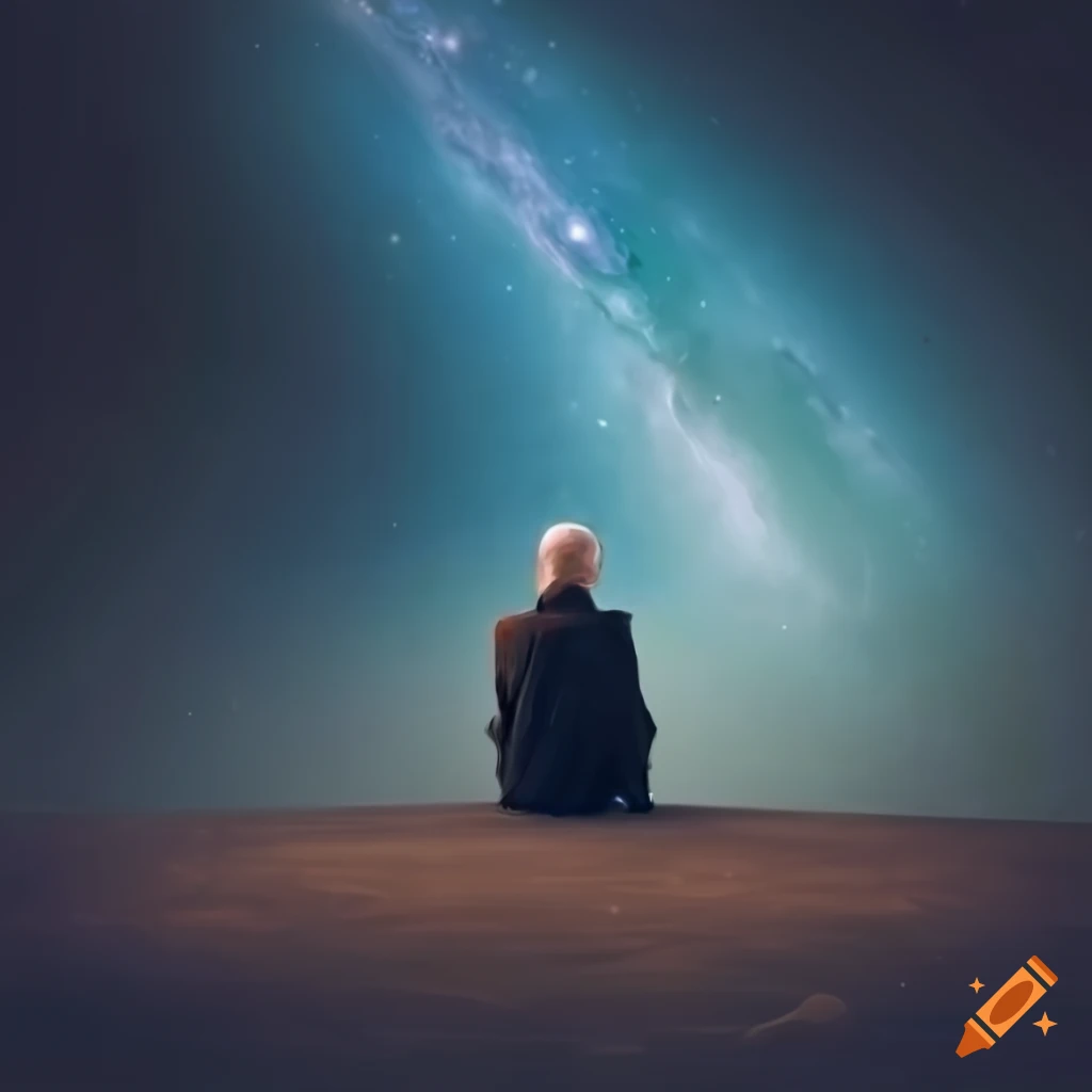 Elderly man contemplating the universe