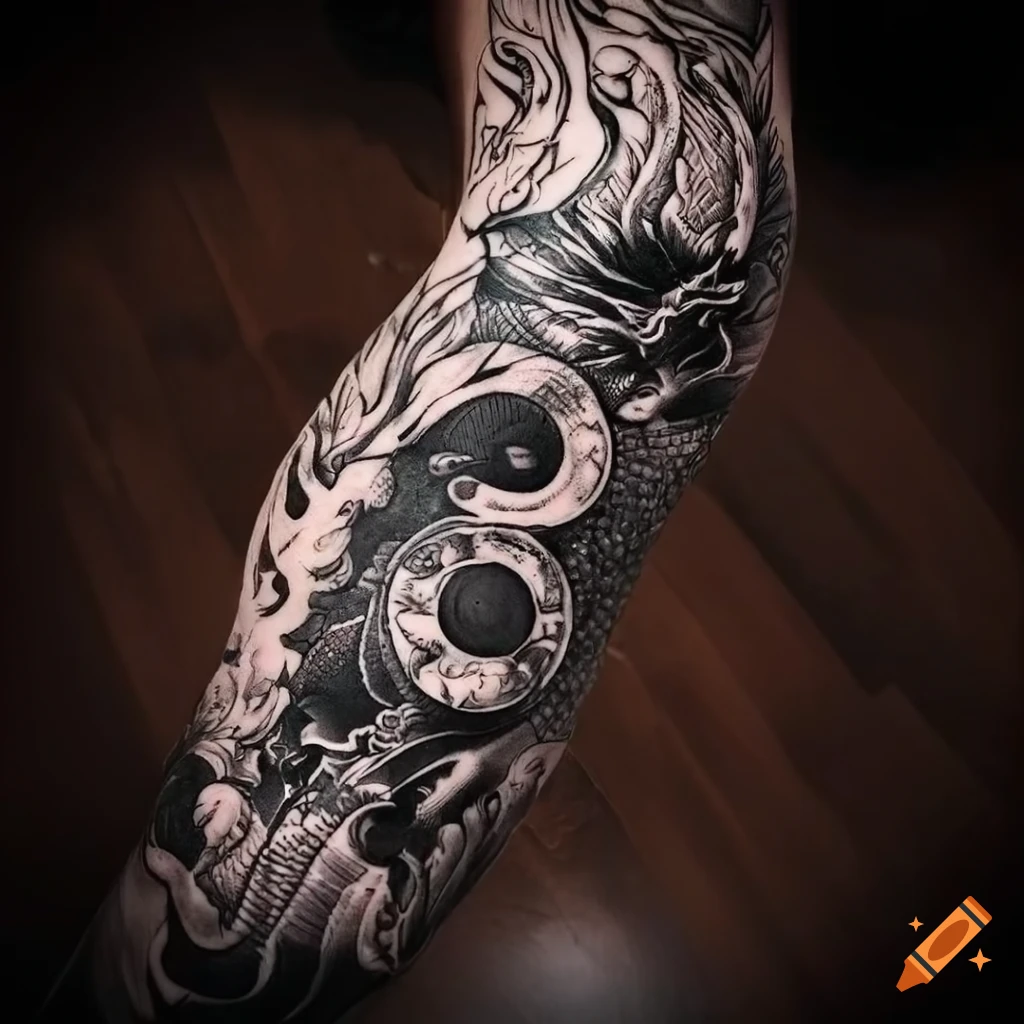 Samurai Dragon Tattoo Sleeve