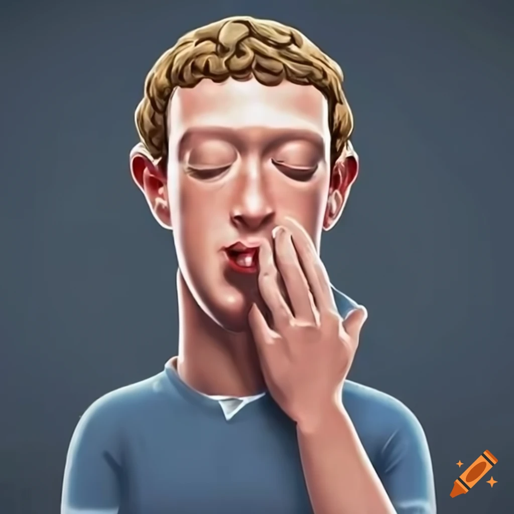 Cartoon of Mark Zuckerberg covering his eyes