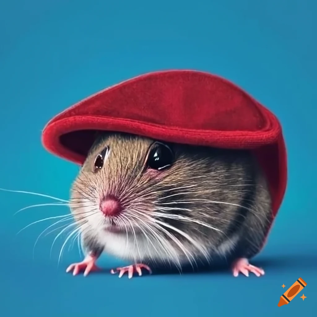 Serious mouse with an English flat cap