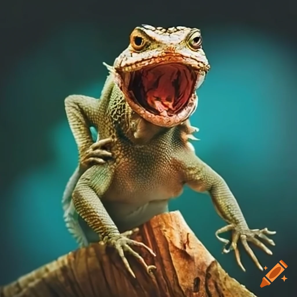 Lizard holding a banner with text 'Results are out'