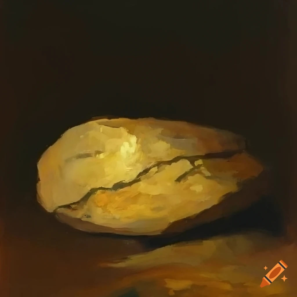 Frank Duveneck painting of an isolated rock with a blanket over it