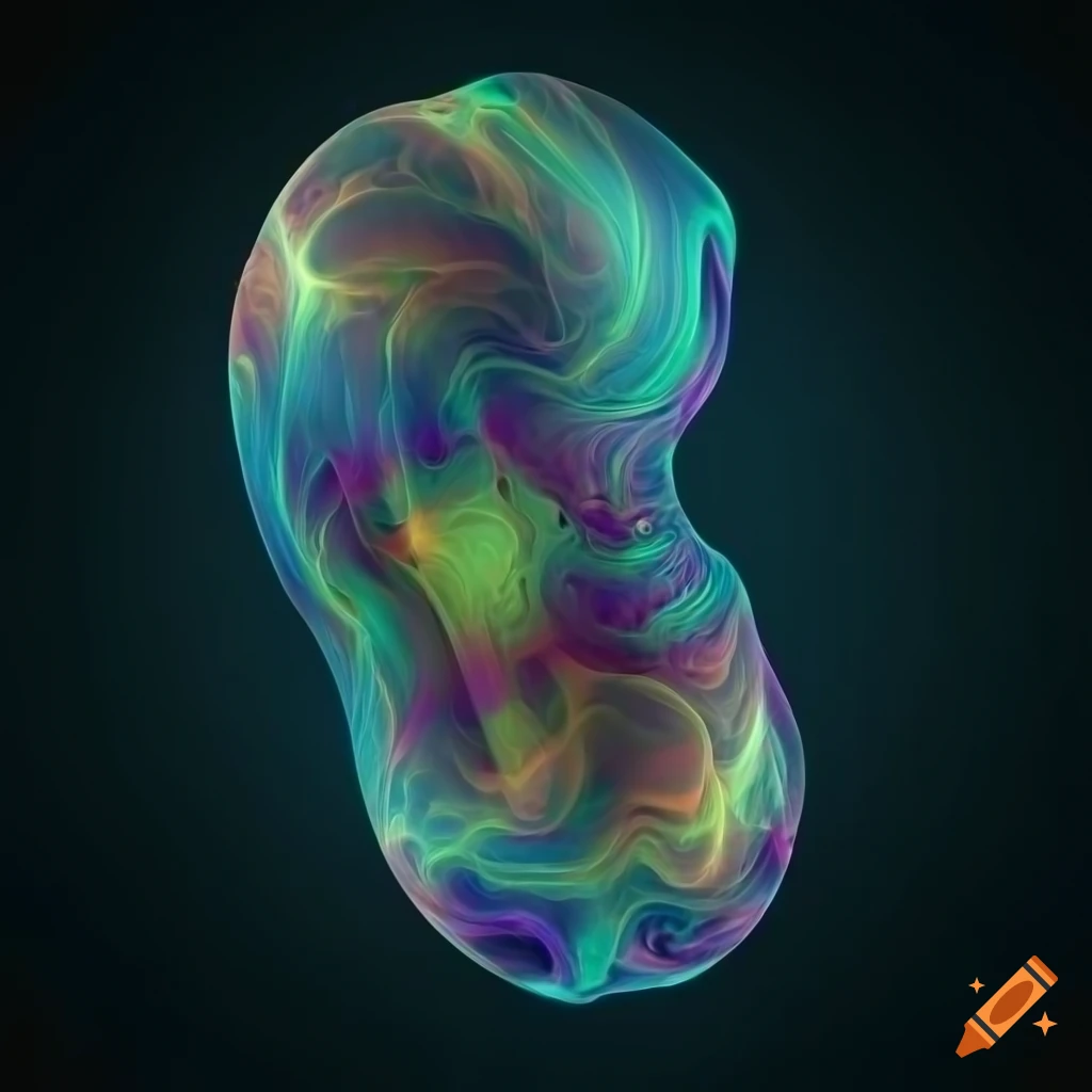 Intricately designed fetus with vibrant colors and elegant gradients